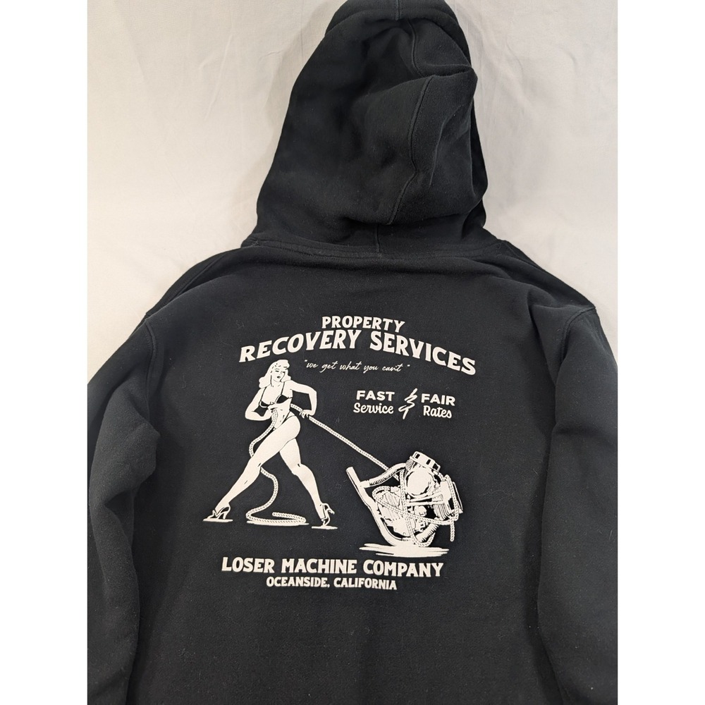 Loser Machine Property Recovery Men's Hoodie Belmont Black Size Small Thick